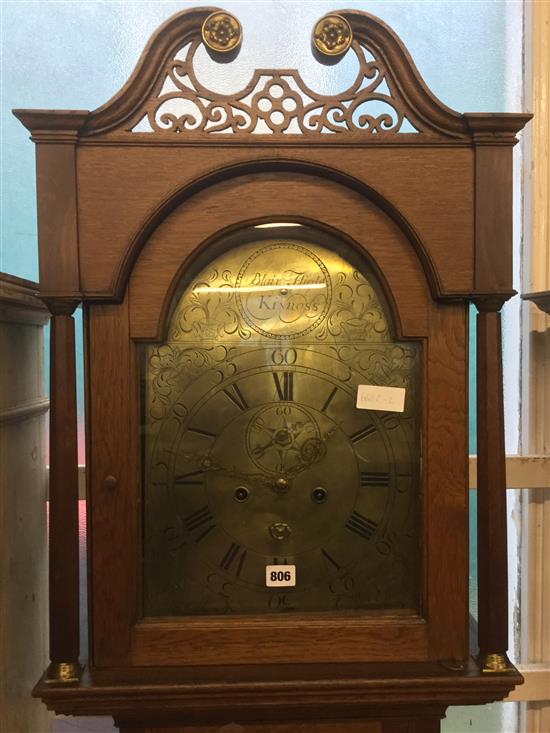 Oak 8 day longcase clock